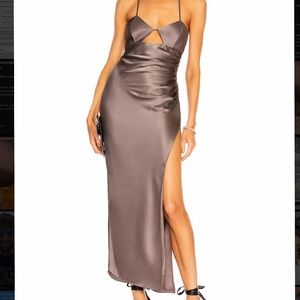 The Sei Cut Out Ruched Midi Dress
